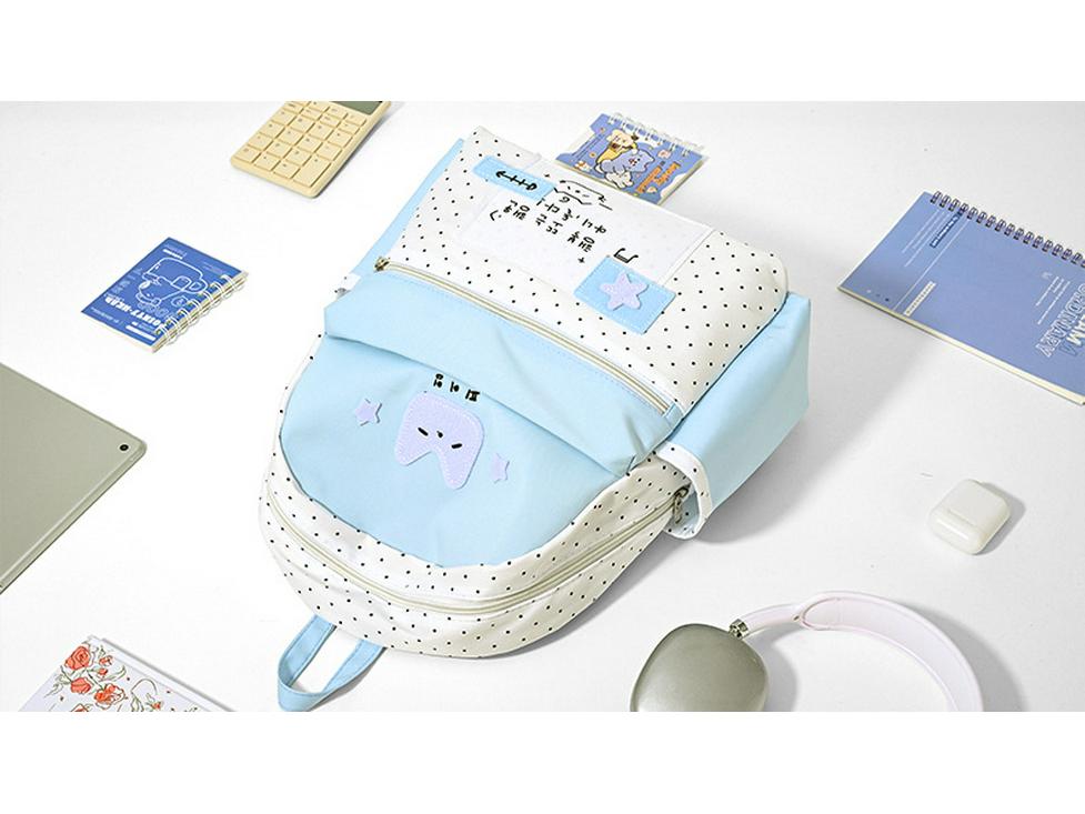 Polka Dot Graffiti Backpack - Cute, Lightweight, and Versatile Schoolbag