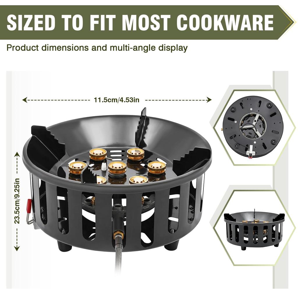 Outdoor Windproof Camping Gas Stove Furnace Burning Propane Burner With Piezoelectric Ignition For Picnic Cooking Hiking Burner