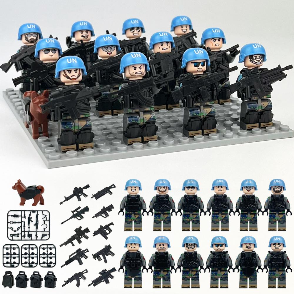M8163 World Peacekeeping Force Building Block Figurine Arm Print Small Particle Children's Building Block Toy Gift Present