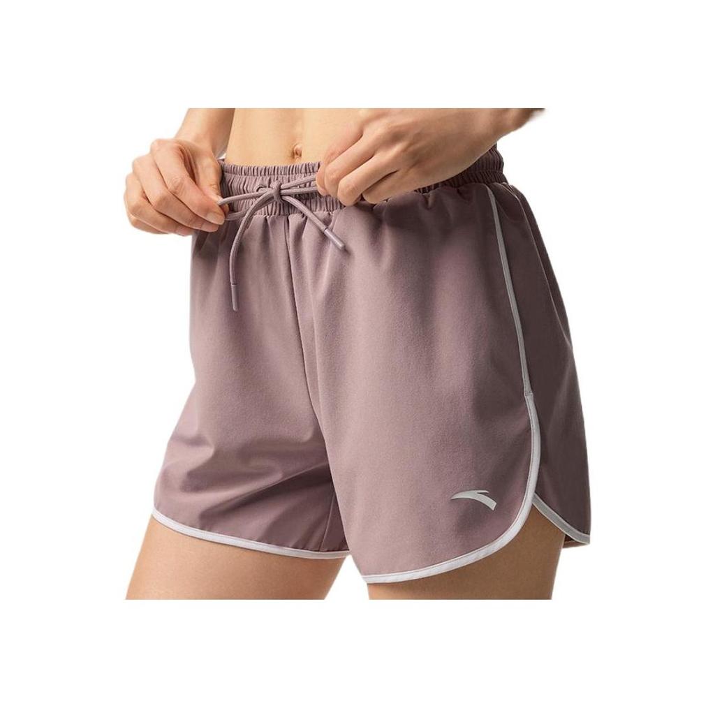 Anta Comprehensive Training Series Running Ice Silk Fitness Solid Color Training Shorts Women Shorts Dusty-Purple 962227302-3