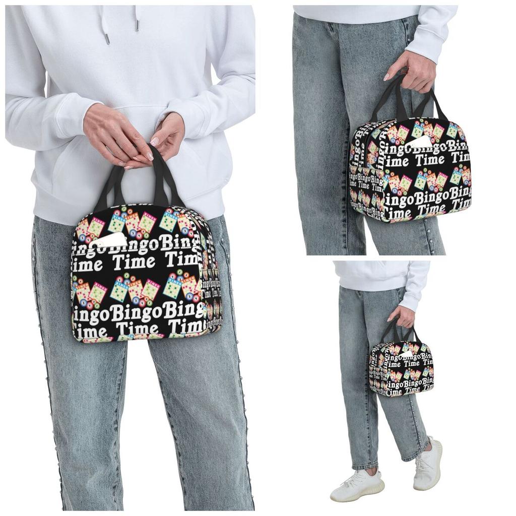 Funny Bingo Game Insulated Lunch Bag for Kids School Cooler Thermal Food Box Tote Portable Lunch Boxes Container
