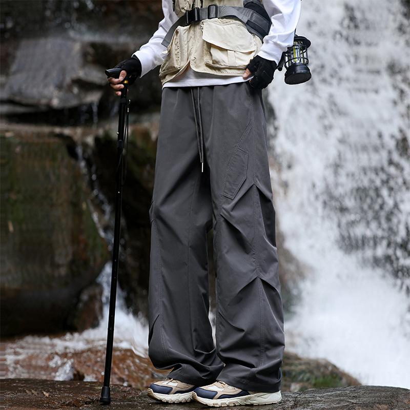 Autumn new trendy brand men's charging mountaineering pants sports and leisure outdoor pleated overalls men's one piece shop