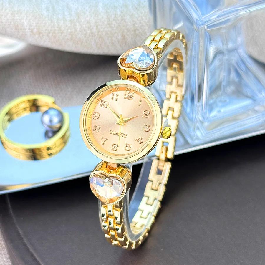 High Quality Gold Women Bracelet Watches for Ladies Wrist Watches Top Brand Luxury Elegant Women Dress Quartz Watches Minimalist