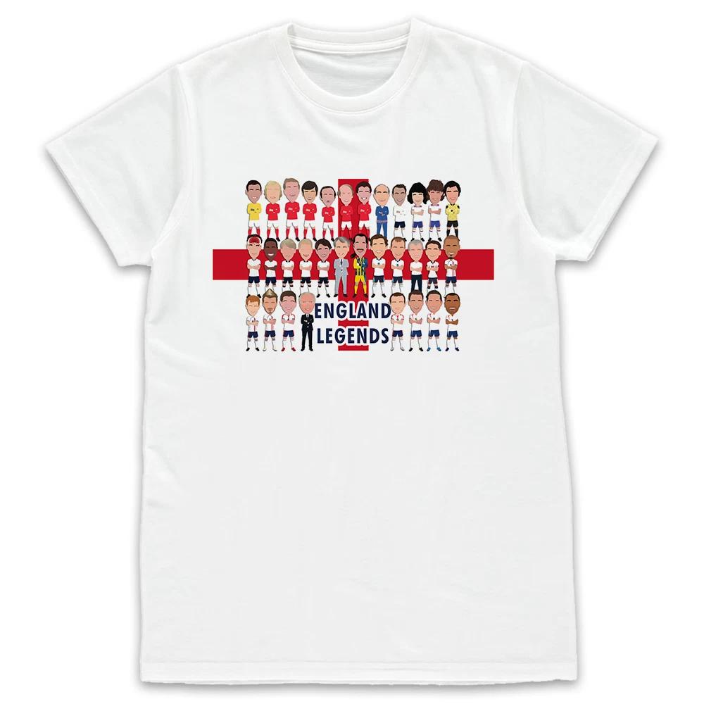 England Football Legends Kids White T-Shirt Age 1-14 Vector Heroes Great Gift 3XL