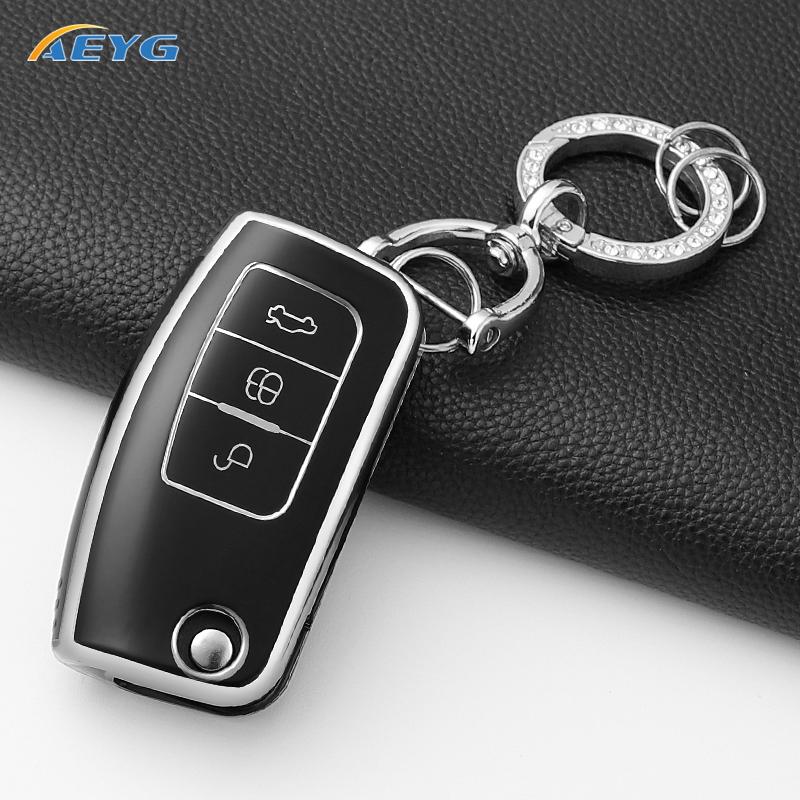 Car Key Case Cover for Ford Focus 2 MK2 Fiesta Mondeo Galaxy Ecosport Kuga Escape Falcon B-Max C-Max Keychain Accessories