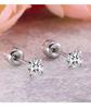 2 piece Medical Stainless steel Crystal Zircon Ear Studs Earrings Tragus Cartilage Hypoallergenic Screws Piercing Jewelry