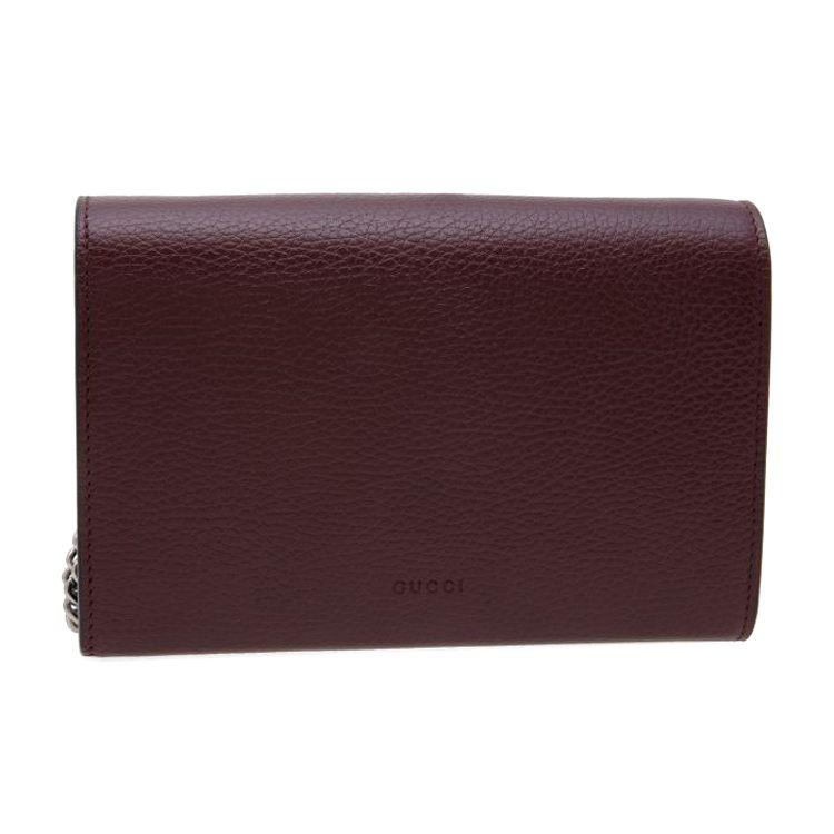 Gucci Dionysus Leather Chain Wallet Bag Burgundy Red Crystal Tiger Head Hardware Crossbody Clutch for Women Daily Commute 401231-CAOGN-6886