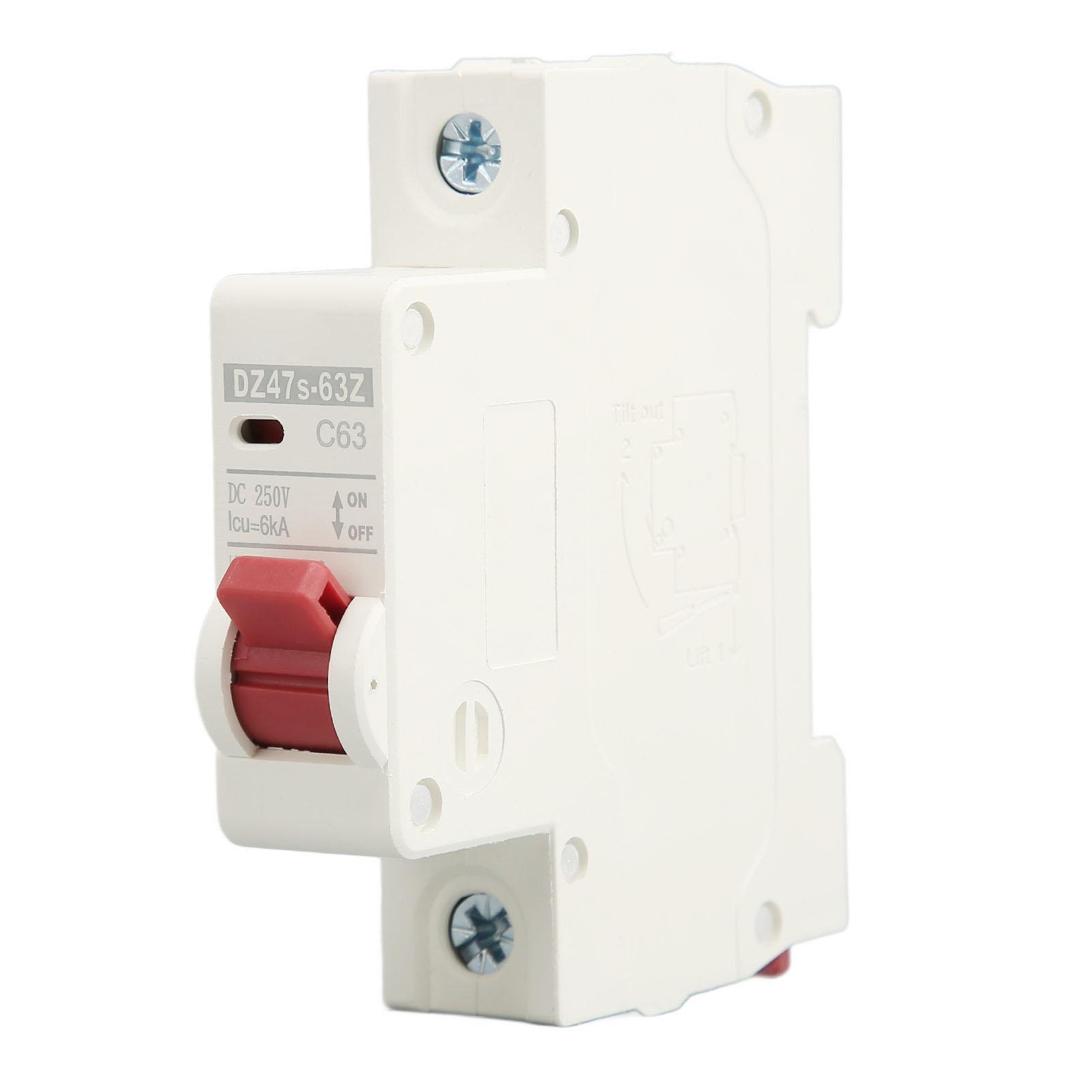 

Мініатюрний автоматичний вимикач постійного струму 1P 63A Монтаж на DIN-рейку DC250V 6000A Відключаюча здатність DZ47s 63Z C63 для