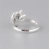 New Fashion Burnt Blue Cloisonne Lotus 925 Sterling Silver Jewelry Personality Epoxy Two-color Lotus Flower Opening Rings  R306