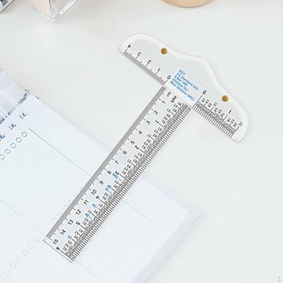 Clear Acrylic T Square Ruler 6" Inch Metric Stationery Shaped Drafting Tool for