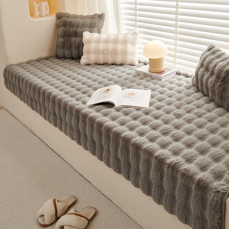 Rabbit Plush Bay Window Mat Winter  New Window Sill Mat Balcony Seat Cushion Cream Ins Wind Tatami Customization