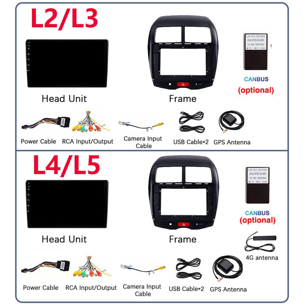 For Mitsubishi ASX 1 2010 2011 - 2016 C4 Peugeot 4008 Car Radio Multimedia Video Player Navigation GPS Android 10 2din 2 din