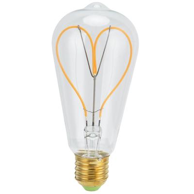 Light Bulb Love Peach Heart Shaped Transparent LED Filament Lamp Bulb 110V E27 Lamp Holder 4W Warm
