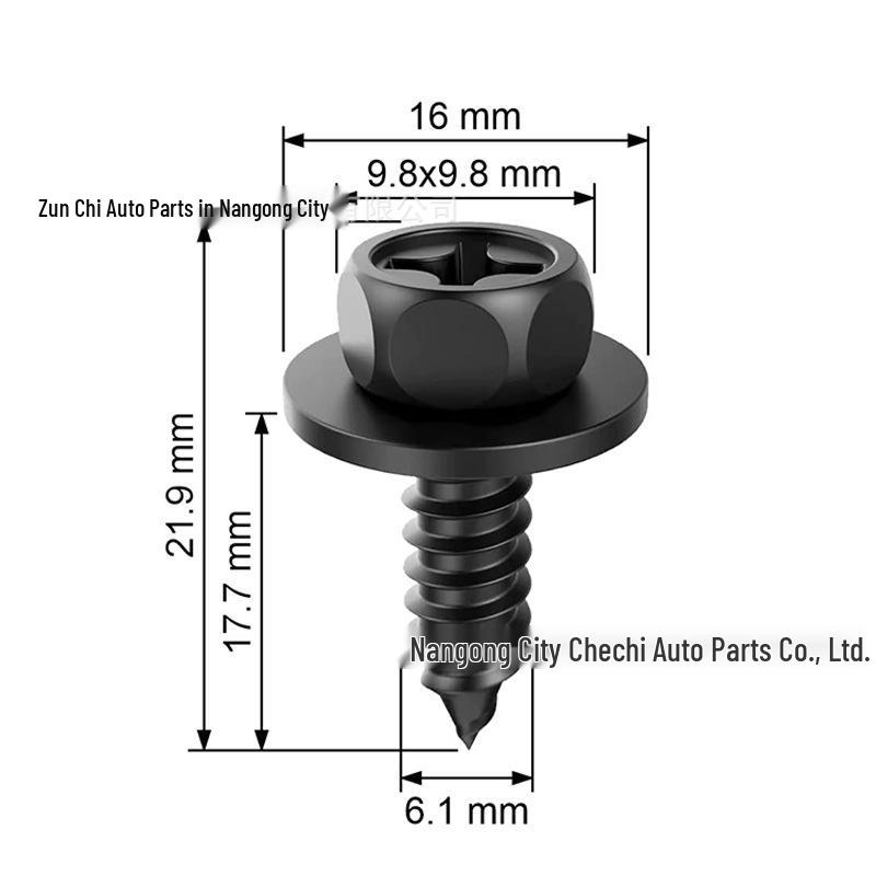 M6 Car Body Clip Nut & Bolt Kit for Bumper & Fender Fastening