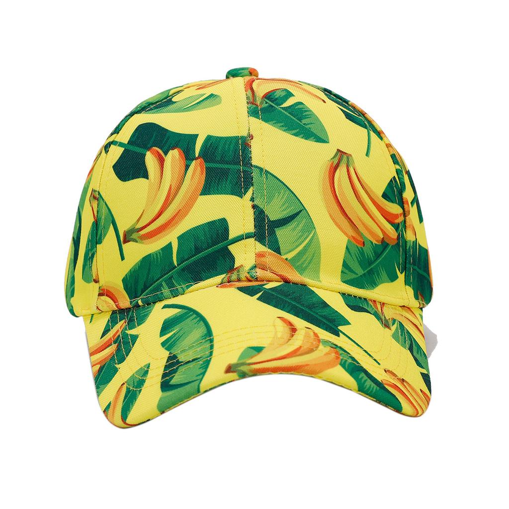 Tropical fruit banana pattern full print baseball cap women's fashion breathable shopping cap men's sports sun hat tide