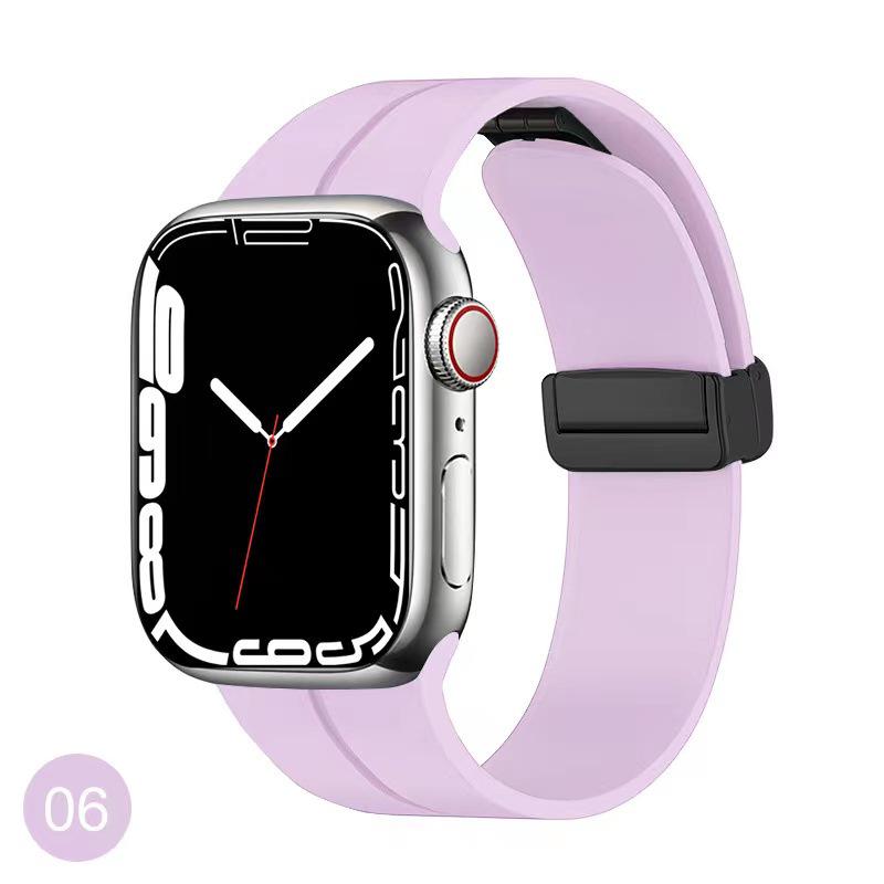 Magnetic Silicone Sport Band with Folding Buckle for iWatch/Apple Watch S10