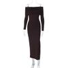 Women Spring Autumn Long Sleeves Dress Ladies Sexy One Piece Solid Full Length Dress