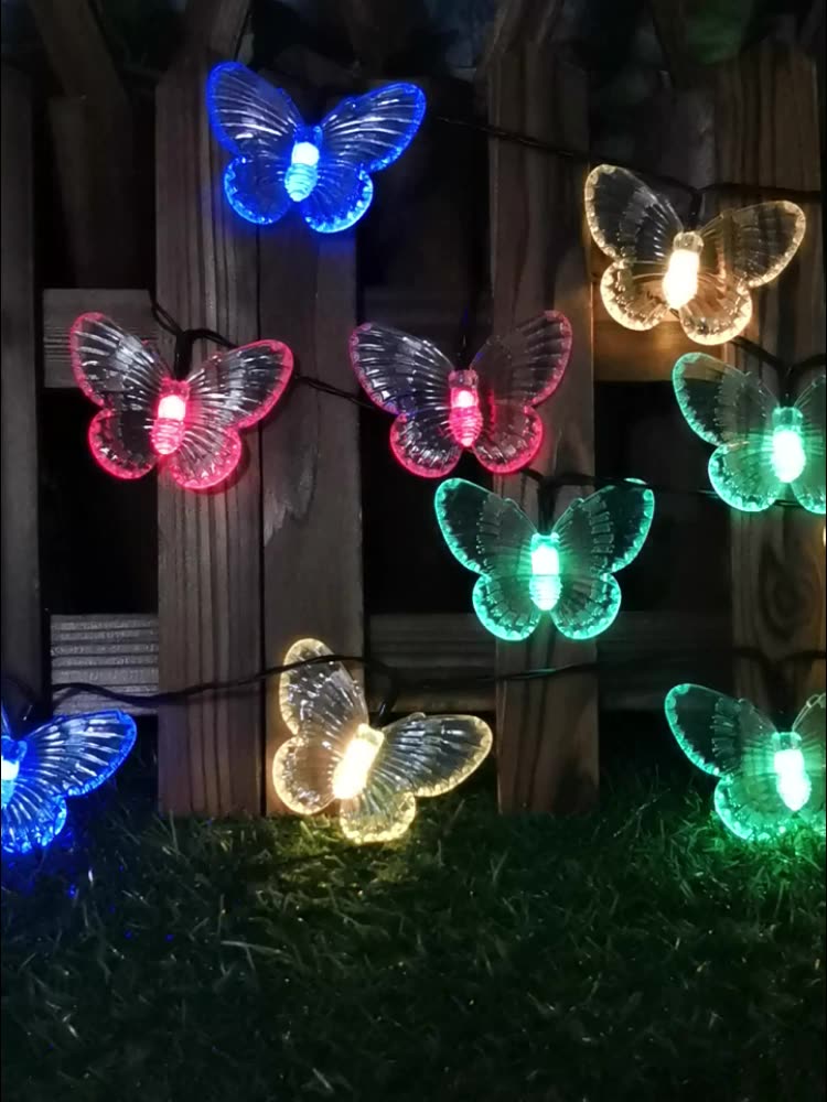 Solar-Powered Garden Butterfly String Lights For Garden Outdoor Fairy Lights with 8 Modes Waterproof Patio Yard 1010