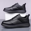 Fashion Stylish Men's Casual Leather Shoes Fashion Four Seasons Sneakers Breathable Lace-up Athletic Shoes Leisure Walk Sports Footwear