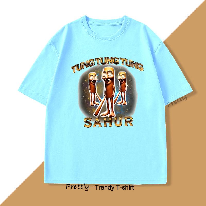 

Mens Tshirt Funny Tung Sahur Brain Rot T Shirt Casual Cotton Weird Tshirt Italian Brainrot Meme Tee Rap TShirt Men Women Tees 4XL