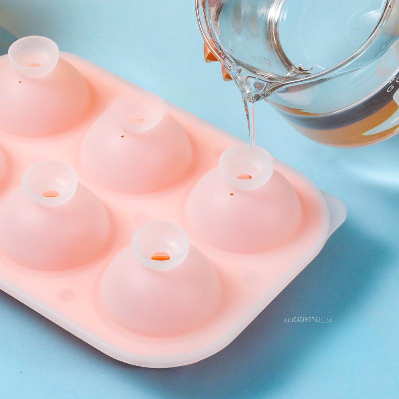 6-grids Elegant Rose Shaped Ice Cube Mold Reusable Silicone IceTray Flower Ice Ball Mold DIY Whiskey Mold for Summer Drinks 1pcs