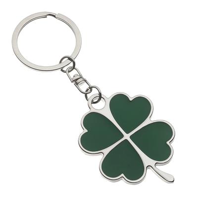 Yaratıcı Şanslı Dört Yapraklı Yonca Anahtarlık Takıları Çanta Kolye Aksesuarları Çift Sevimli Metal Yaprak Şekli Araba Anahtarlık Hediye