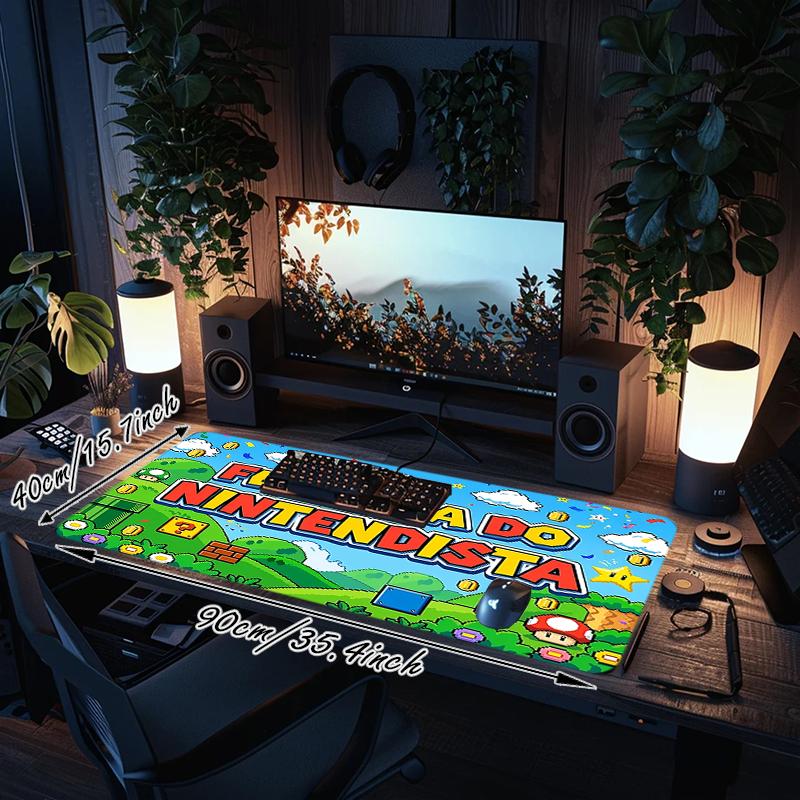 1Pc Mario'S Joyful Adventure Gaming Mouse Pad Keyboard Desk Mat Non-slip Rubber Lock Edge Waterproof Computer Mousepad for Office Home Decor Y1717