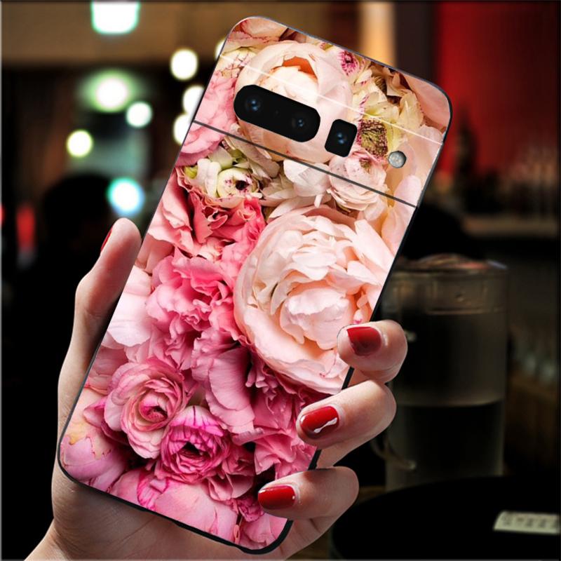 Phone Case For Google Pixel 10 9 Pro XL 9A 8 7 6 Pro Pixel 8A 7A 6A Pixel 8 7 6 5 Peony Flower