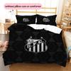 Santos FC Pattern Bedding Quilt Set  Home Decoration  Gift (1 * duvet cover + 2 * pillowcase  without core)