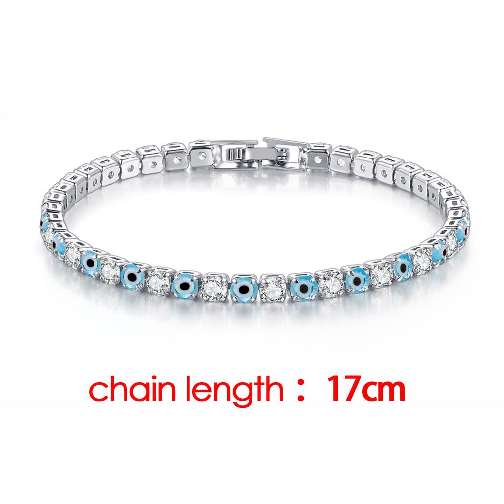 Lucky Turkey Evil Eye Bracelet For Women Adjustable Zircon Red Blue Eye Tennis Chain Bangle Good Luck Wealth Jewelry Gifts H162