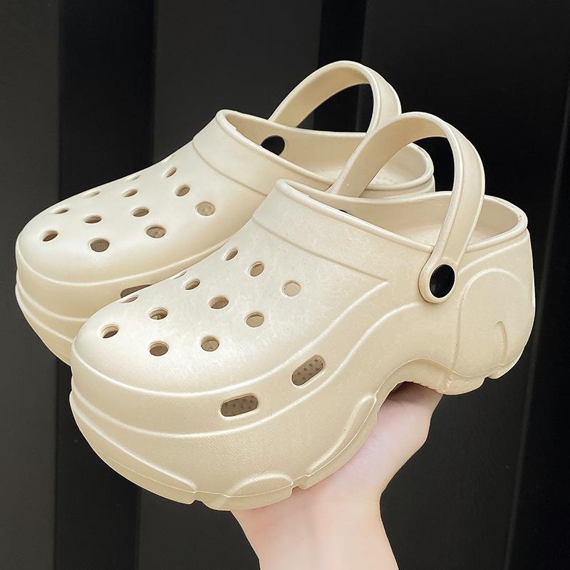 Baotou Hole Shoes Women's Summer Slippers Home Slippers Soft Sole Light Non-slip Bathroom Bath Can Wear Slippers Men