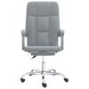 Office Chair with Reclining Function Light Grey Fabric
