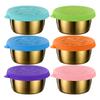 Set of 6 304Stainless Steel Condiment Cups Sauce Container with Lid Sauce Jar Suitable for Lunch Box Picnics Travel