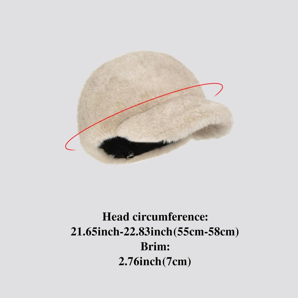 Verstellbarer Kopfumfang Imitation Nerz umweltfreundlicher Pelz Baseballkappe, Damen Softtop Schirmmütze, Winter dick