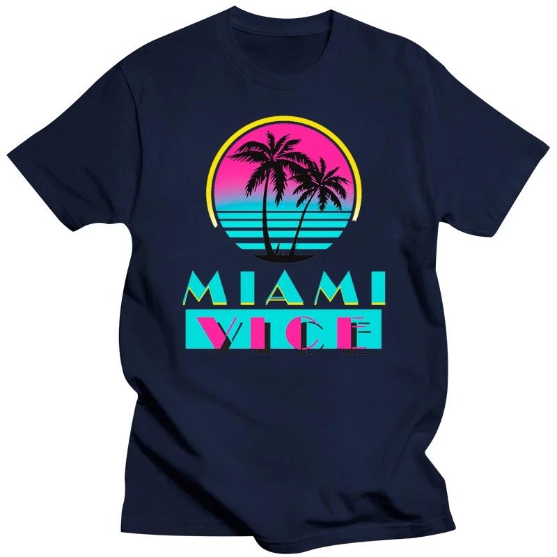 T-shirt Noir Homme Été Harajuku Custom Miami Vice Série TV Émission TV Plage Logo Taille S - 5XL Mode Style Classique T-shirt