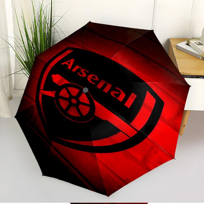 Arsenal F.C Print Automatic Open Close Umbrella, Portable Foldable Umbrella, for Outdoor Commute Camping Trip, Ideal Birthday Gift