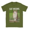 Men's T-Shirt Cat Meowl Funny Cat Owl For Animal Lovers Pure Cotton Tee Shirt Short Sleeve T Shirts Round Neck Clothes Gift Idea