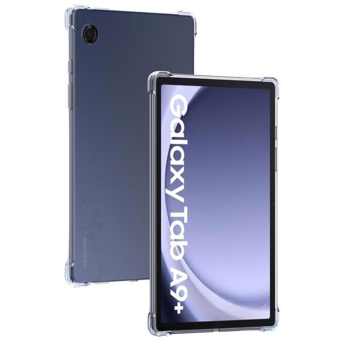 Hülle für Samsung Galaxy Tab A9 PLUS 2023 - Phonillico - Stoßfest - Weiches Silikon - Transparent - 11 Zoll