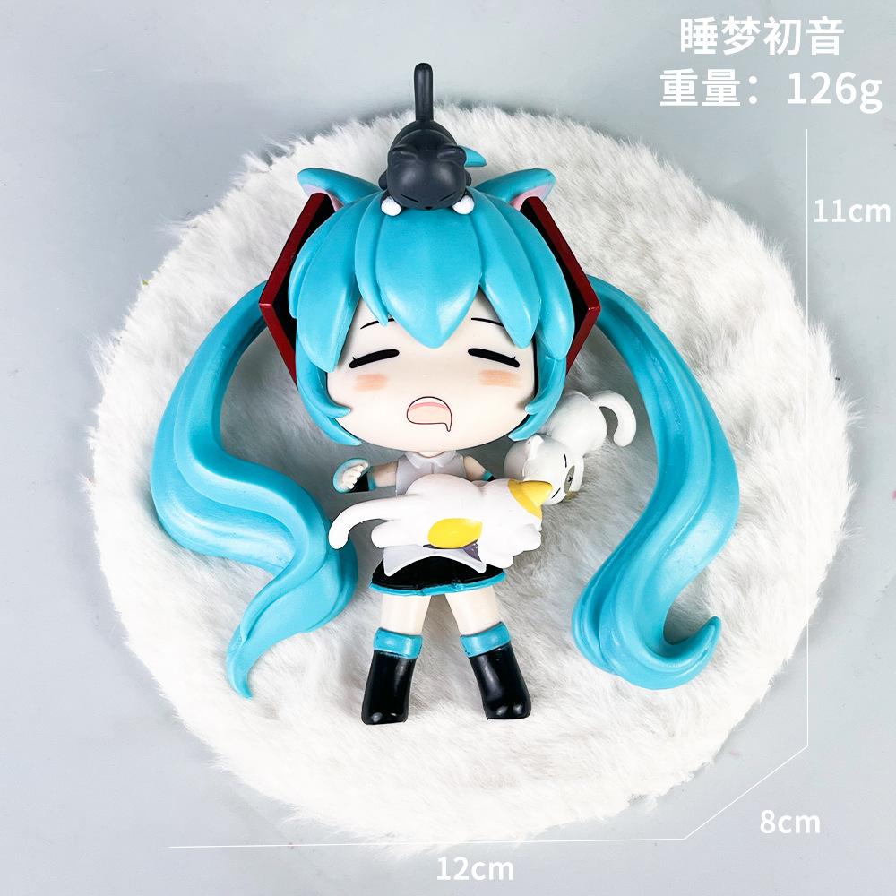 Anime Hatsune Miku Sleeping Action Figure Kawaii Desktop Ornament Chassis Decoration Collection Statue Model Toys Surprise Gifts