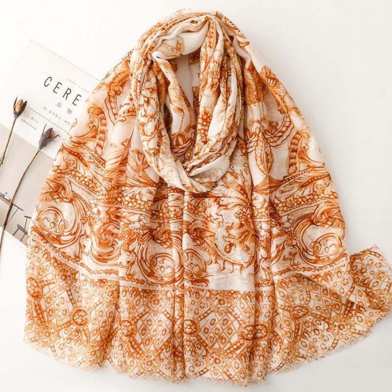 Retro Bohemian Styles Women Scarf Summer Beach Shawl Cotton Linen Feeling Tassel Pashmina Muslim Hijab Wrap Lady Viscose Scarf