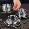 Stainless Steel Coffee Cup Set Double Wall Espresso Cup Portable Tea Cup  Office