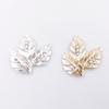 Engood 100Pcs Rhinestone Leaves Button Sewing Trim & Embellishments Craft Buckle for DIY Hair Bridal Headwear Decoration