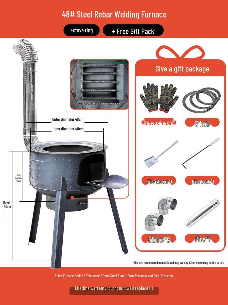 Portable Firewood Stove for Rural Home Use: Efficient Heating for Large Pots