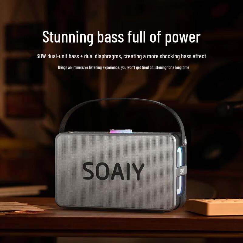 Soaiy K55 Bluetooth KTV Speaker with Wireless Microphone (CN Version)