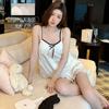 Summer New Ice and Snow Ribbon Chest Pad Pajamas Women's Sexy Suspender Shorts Pure Desire Wind Loungewear Two-piece Set
