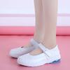 Air Cushion Nurse Shoes Women's Soft Sole Comfortable Breathable Deodorant Not Tired Feet Cowhide Spring and Summer White Strap Sandals