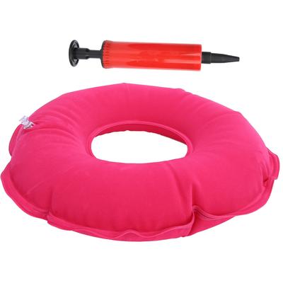 Felfújható felfekvés elleni párna kerek formájú párna idős ágyhoz kötött beteg számára pumpával(Rózsavörös )