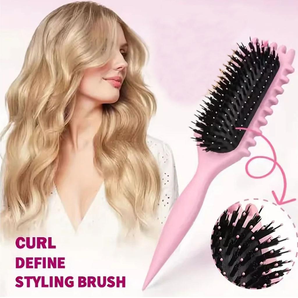Cepillo para peinar y dar forma al cabello rizado de peluquería para hombres y mujeres. Reduce los tirones.