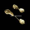 European Retro Baroque Glass Pearl Earrings with Asymmetrical Gold & Silver Studs