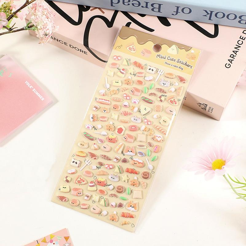 

New 1/4 Sheets Relief Cat Panda Stationery Decals Sweet Cartoon Animal Scrapbook Journal Stickers DIY Decor Luggage Sticker